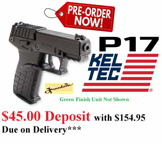 PO DEPOSIT ONLY: KEL TAC P17 22LR 17RD GREEN - New for 2020!!!