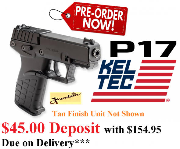 PO DEPOSIT ONLY: KEL TAC P17 22LR 17RD TAN - New for 2020!!!