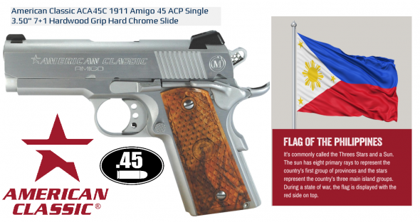 American Classic 1911 "Amigo Officer's" 45ACP Hard Chrome finish 7 rounds 💲💲Cash $699.95💲💲