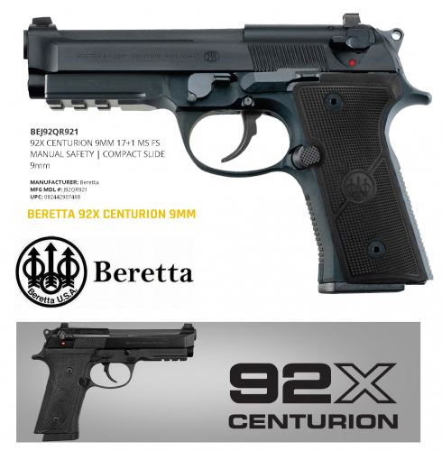 Super Hot 2020!!! Beretta 92X G CENTURION 9MM 17RD "THE EVOLUTION OF THE 90 SERIES FAMILY" 💲💲Cash $759.95 💲💲