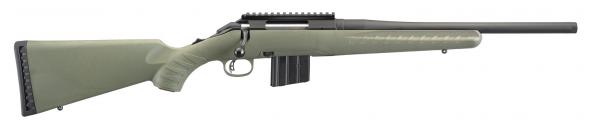 ruger, american ranch bolt action rifle, 350 legend, 16.375" barrel, green synthetic stock, 5+1 round