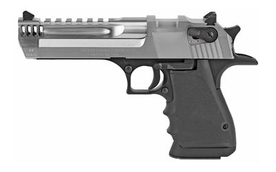 magnum research de44l5bc desert eagle l5 44 rem magnum single action, 5" barrel, 8+1 round, black hogue rubber finger groove grip chrome carbon steel...