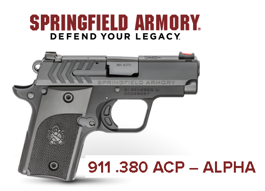 Mini Pocket!!! Springfield, 911 Alpha, 1911 Micro Compact, 380ACP, 2.7" Barrel, Alloy Frame, Black Nitride Finish, 6Rd, 1 Magazine, Polymer Grips 💲💲Cash $374.95💲💲
