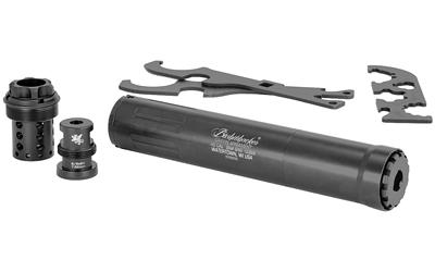 griffin armament, bushwacker 46, fits large bore cartridges/9mm/45acp/30cal/.450 bushmaster/.458 socom/ .45-70 govt, steel tube with titanium baffles...