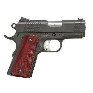 fusion firearms, 1911-bantam-r-9 bantam-r, semi-auto pistol, 9mm, 3.25" barrel, black, wood grips, 8+1 round, novak fixed sights