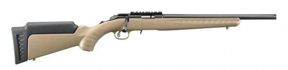 ruger 8370 american rimfire rifle 22 mag, 16.1" threaded barrel, fde ranch, pic rail, 9+1 round