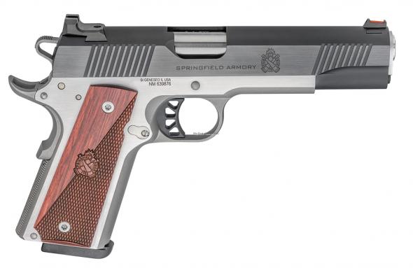 springfield px9119l 1911 ronin semi-auto pistol 9mm, 5" barrel, stainless/blued, 9+1 round