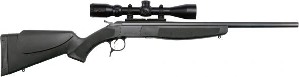 cva cr4816sc scout compact, break action rifle, blued bbl, black synthetic stock, .243, konus 3-9x32, 22" barrel