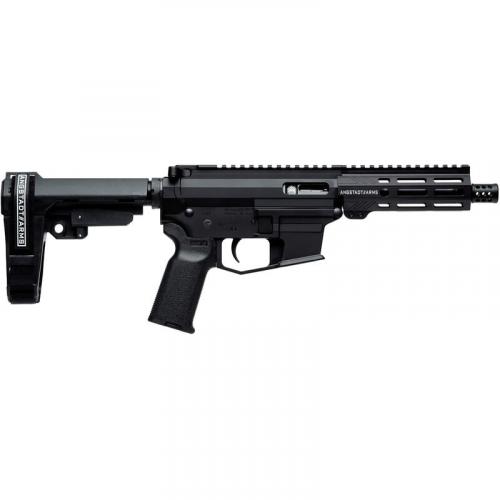 angstadt arms udp-9 9mm luger ar style semi auto pistol 6" barrel 15 rounds uses glock style mags m-lok handguard sba3 pistol brace black finish