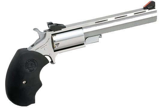 north american arms mini master .22mag 4" 5rd adj sight black rubber grip stainless