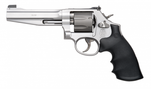 guns n bows smith wesson model 986 performance center double action medium revolver 9mm 5 barrel steel frame stainless finish rubber grip adjustable