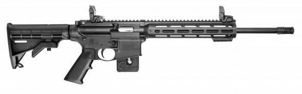 smith & wesson, m&p15-22, semi-automatic, ar, 22lr, 16.5" barrel, black finish, fixed 6 position stock, 10rd, flip up rear sight