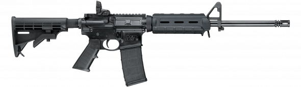 smith & wesson, m&p 15, sport ii, semi-automatic, ar, 5.56 nato, 16" barrel, black finish, black collapsible stock, 30rd pmag, flattop, magpul flip...
