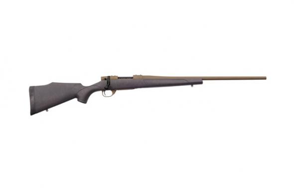 weatherby, vanguard weatherguard, bolt action, 270 win, 24" barrel, 5+1 round, stock black w/ bronze webbing, burnt bronze cerakote finnish