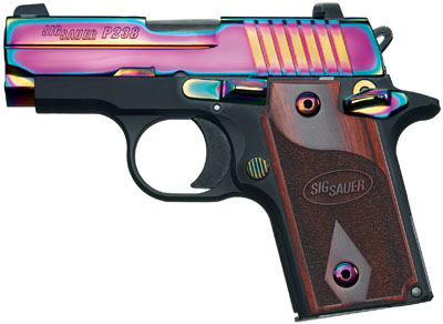 sig sauer, p238 rainbow, 380 acp, 2.7" barrel, titanium rainbow finish, 6 rounds