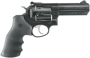 ruger, gp100 standard, double-action revolver, 357 mag, 4.2" barrel, blued finish, alloy steel, hogue monogrip grips, adjustable rear & ramp front...