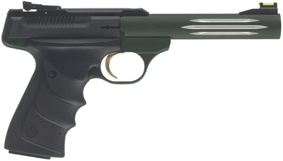 browning, buck mark lite *ca compliant, 22 lr, 5.50" barrel, 10+1 round, matte green matte black aluminum slide black ultragrip rx grip