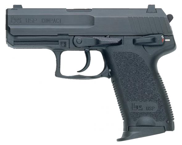 pre-owned: hk usp compact v1 40 s&w 3.58" 12+1 (2) black blued steel slide black polymer grip