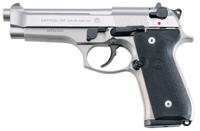 beretta 92 fs inox 9mm 4.9" 10+1 hogue rubber grip grip stainless